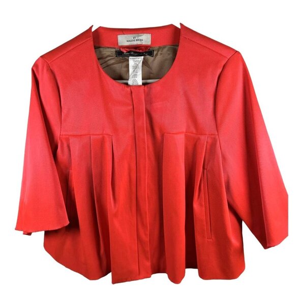By Malene Birger Cropped Evening Jacket Bolero Blazer Salmon Pink Pockets Lined - Picture 1 of 11